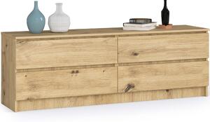 Ak furniture Komoda Kuba 160 cm 4 šuplíky dub artisan