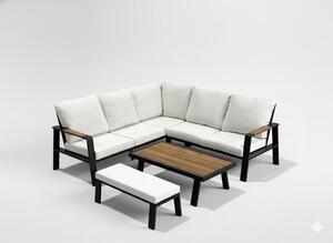 Set zahradního nábytku PRISTINA černý / béžový ALM8215