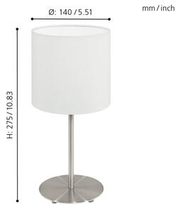 Eglo 54744 - Stolní lampa ANADIA 1xE14/40W/230V bílá/matný chrom