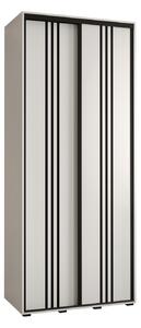 Šatní skříň YVONA 6 - 100/45 cm, bílá / černá