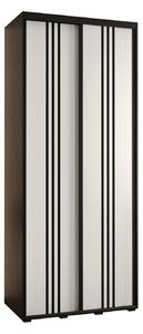 Šatní skříň YVONA 6 - 100/45 cm, černá / bílá / černá