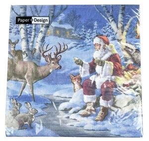 Ubrousky motiv santa vel. 33x33 cm, v bal. 20 ks