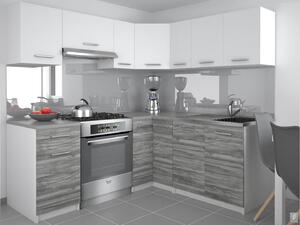 Kuchyňská linka Belini 360 cm bílý mat / šedý antracit Glamour Wood s pracovní deskou Lidiauniqa3 Výrobce