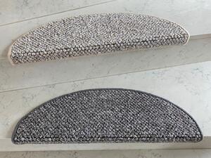 Vopi koberce Nášlapy na schody Wellington šedý půlkruh, samolepící - 24x65 půlkruh (rozměr včetně ohybu)