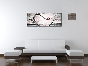 Obraz s hodinami Ptačí láska Rozměry: 60 x 40 cm