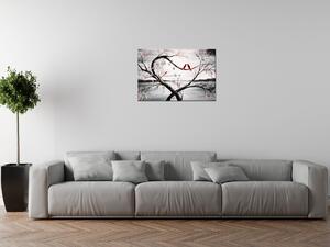 Obraz s hodinami Ptačí láska Rozměry: 40 x 40 cm