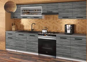 Kuchyňská linka Belini 260 cm šedý antracit Glamour Wood s pracovní deskou Justyna Výrobce