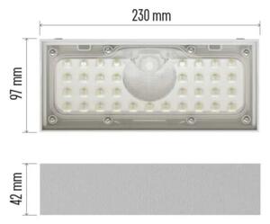 LED Solární reflektor se senzorem pohybu LED/3,7V 3000mAh 4000K IP65 bílá