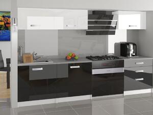 Kuchyňská linka Belini 180 cm bílý lesk / černý lesk s pracovní deskou Laurentino Výrobce