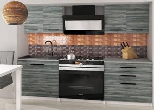 Kuchyňská linka Belini 120 cm šedý antracit Glamour Wood s pracovní deskou Tiesto2 Výrobce