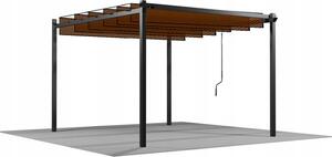 Zahradní pergola TURAN šedá / hnědá TUN4016 - 300x300x220 cm