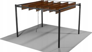 Zahradní pergola TURAN šedá / hnědá TUN4016 - 300x300x220 cm