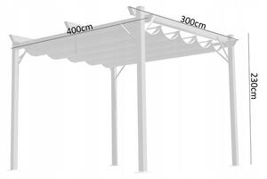 Zahradní pergola SOTE šedá TUN5699 - 300x300x230 cm