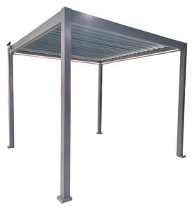 Zahradní pergola FREDE s LED osvětlením šedá GOL0555 - 300x300x250 cm