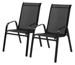 Set zahradních židlí BAR černé TIH1625 (2 ks)