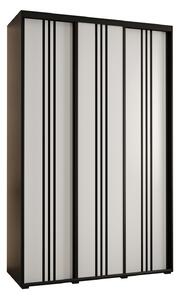Šatní skříň YVONA 6 - 150/45 cm, černá / bílá / černá
