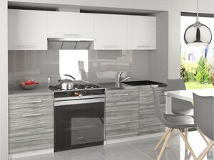 Kuchyňská linka Belini 180 cm bílý mat / šedý antracit Glamour Wood s pracovní deskou Superuniqa3 Výrobce