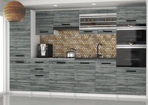 Kuchyňská linka Belini 300 cm šedý antracit Glamour Wood s pracovní deskou Syntka2 Výrobce