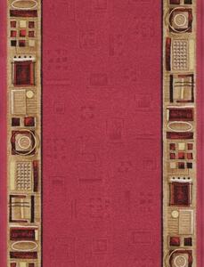 Associated Weavers, AKCE: 500x100 cm Protiskluzový běhoun na míru Jena 10 - obšitý ze všech stran, červená, chodba / předsíň