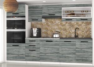 Kuchyňská linka Belini 240 cm šedý antracit Glamour Wood s pracovní deskou Paula2 Výrobce