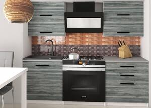 Kuchyňská linka Belini 120 cm šedý antracit Glamour Wood s pracovní deskou Eleganta2