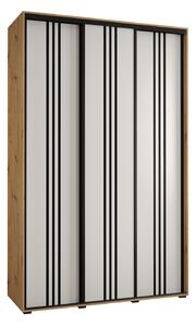 Šatní skříň YVONA 6 - 150/45 cm, dub artisan / bílá / černá