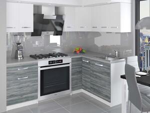 Kuchyňská linka Belini 300 cm bílý mat / šedý antracit Glamour Wood s pracovní deskou Armin3 Výrobce