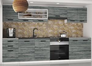 Kuchyňská linka Belini 240 cm šedý antracit Glamour Wood s pracovní deskou Marika2 Výrobce