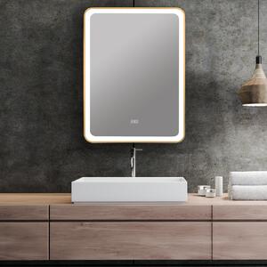 Smartzrcadla Koupelnové zrcadlo S-4657 s LED podsvícením 60 × 80 cm (zlatý rám)