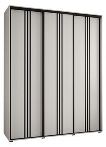 Šatní skříň YVONA 6 - 190/45 cm, bílá / černá