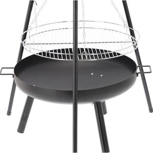 Závěsný zahradní gril s ohništěm PYRO černý BBQ6032