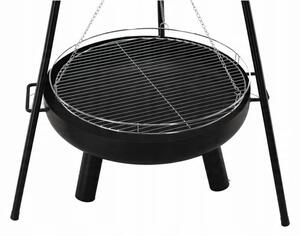 Závěsný zahradní gril s ohništěm PYRO černý BBQ6032