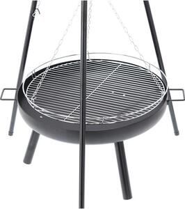 Závěsný zahradní gril s ohništěm PYRO černý BBQ6032