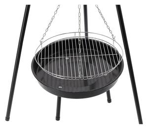 Závěsný zahradní gril s ohništěm SMOULDER černý BBQ0162