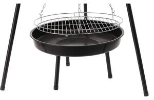 Závěsný zahradní gril s ohništěm SMOULDER černý BBQ0162