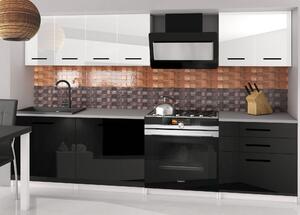 Kuchyňská linka Belini 180 cm bílý lesk / černý lesk s pracovní deskou Sonik2 Výrobce