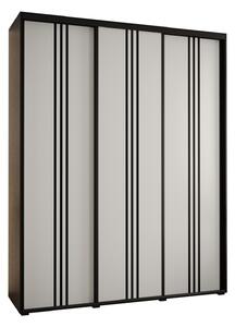 Šatní skříň YVONA 6 - 190/45 cm, černá / bílá / černá