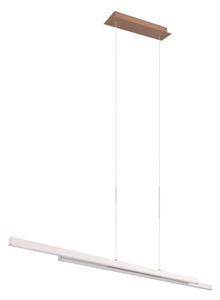 Trio Leuchten R37882176 ODIO - Závěsný lineární lustr v teple šedé a kávové barvě, 22W, 3000K, 110cm (Moderní závěsný lustr s teplou barvou světla v šedé a kávové)