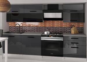 Kuchyňská linka Belini 180 cm šedý lesk / černý lesk s pracovní deskou Primera2 Výrobce