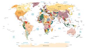 Korková nástěnná dekorační tabule Mapa světa
