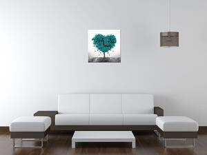 Obraz s hodinami Tyrkysový strom lásky Rozměry: 30 x 30 cm