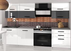 Kuchyňská linka Belini 180 cm bílý lesk / šedý lesk s pracovní deskou Primera2 Výrobce