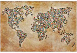 Korková nástěnná dekorační tabule Pohlednice z celého světa