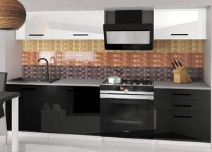 Kuchyňská linka Belini 180 cm bílý lesk / černý lesk s pracovní deskou Laurentino2 Výrobce