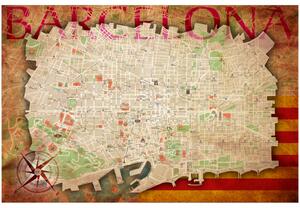 Korková nástěnná dekorační tabule Mapa Barcelony