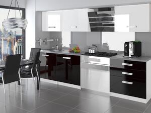Kuchyňská linka Belini 180 cm bílý lesk / černý lesk s pracovní deskou Neptun Výrobce