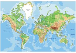 Korková nástěnná dekorační tabule Zeměpis světa