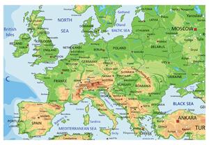 Korková nástěnná dekorační tabule Evropa [Korková mapa]