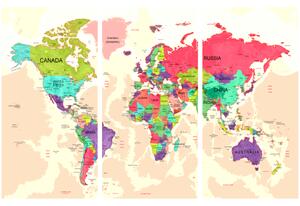 Korková nástěnná dekorační tabule Geografie barev [Korková mapa]