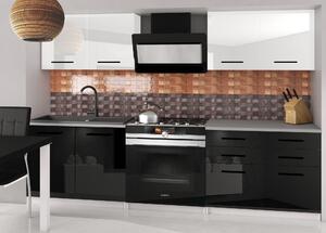 Kuchyňská linka Belini 160 cm bílý lesk / černý lesk s pracovní deskou Kompakto2 Výrobce